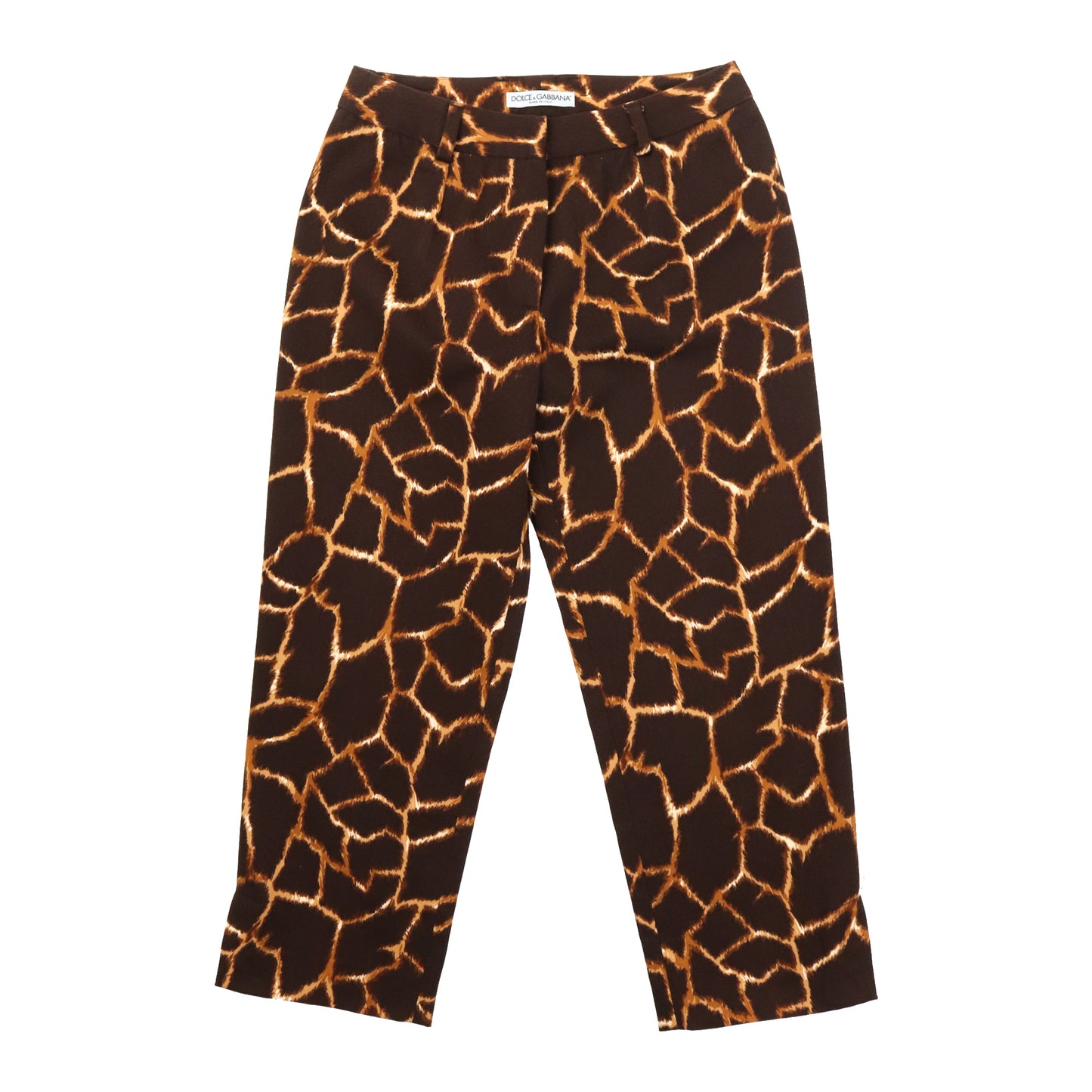Vintage 2000s Dolce&Gabbana Giraffe Print Cropped Capri Pants / IT 38 (XS)