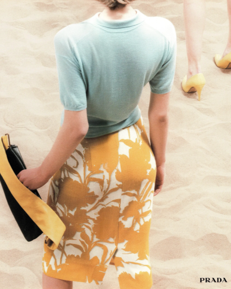 Vintage S/S 2001 Prada Floral Print Circle Midi Skirt / XS