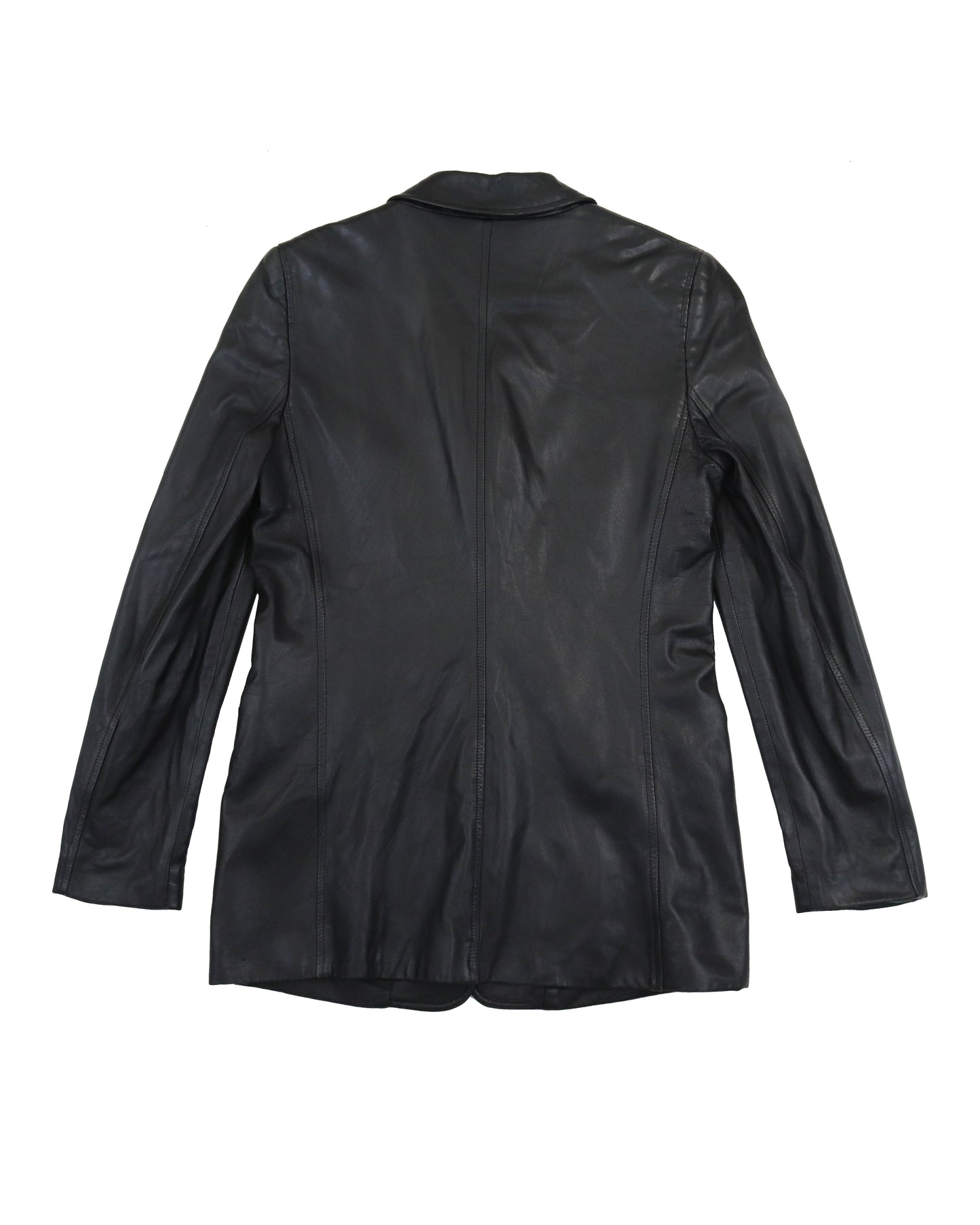 Vintage Calvin Klein Collection Black Soft Leather Blazer Jacket / 4 (XS-S)