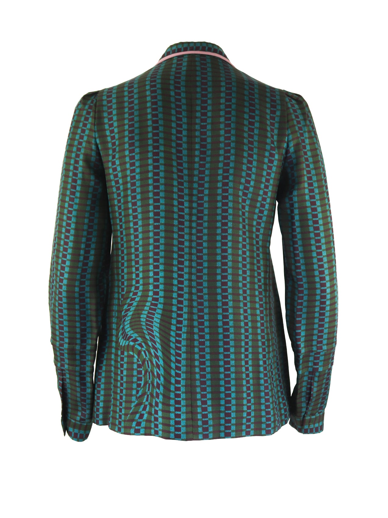 S/S 2008 Prada Fairy Collection Forest Green Silk Runway Blouse / IT 40 (XS-S)