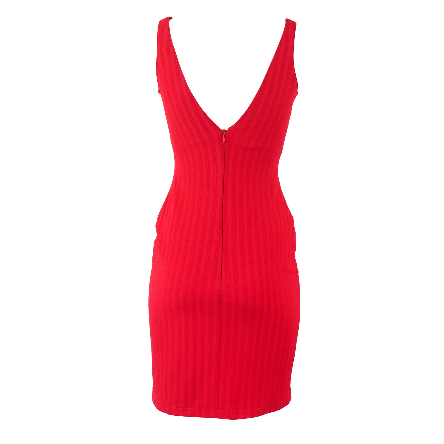 Vintage 1995 Versace Jeans Couture Scalloped Neckline Dress Medusa Head Straps / XS-S