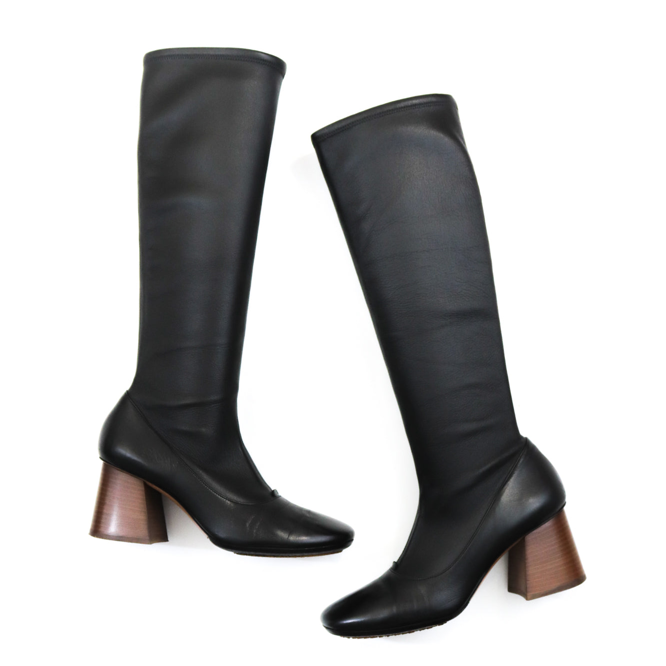 Celine by Phoebe Philo Black Leather Soft Ballerina Boots / 37 (US