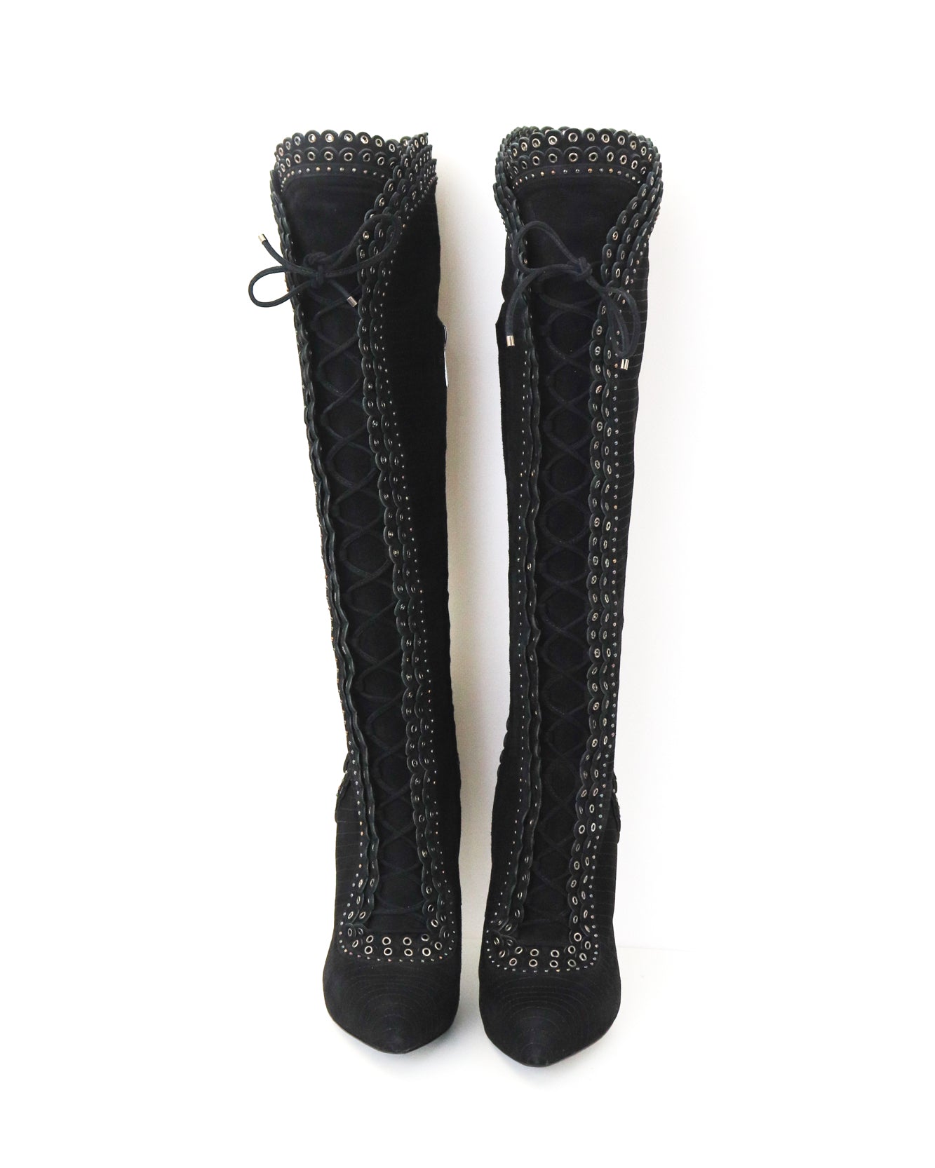 Christian Dior Muse Suede Corset Boots Eyelet Detail / 36.5 (US 6.5)