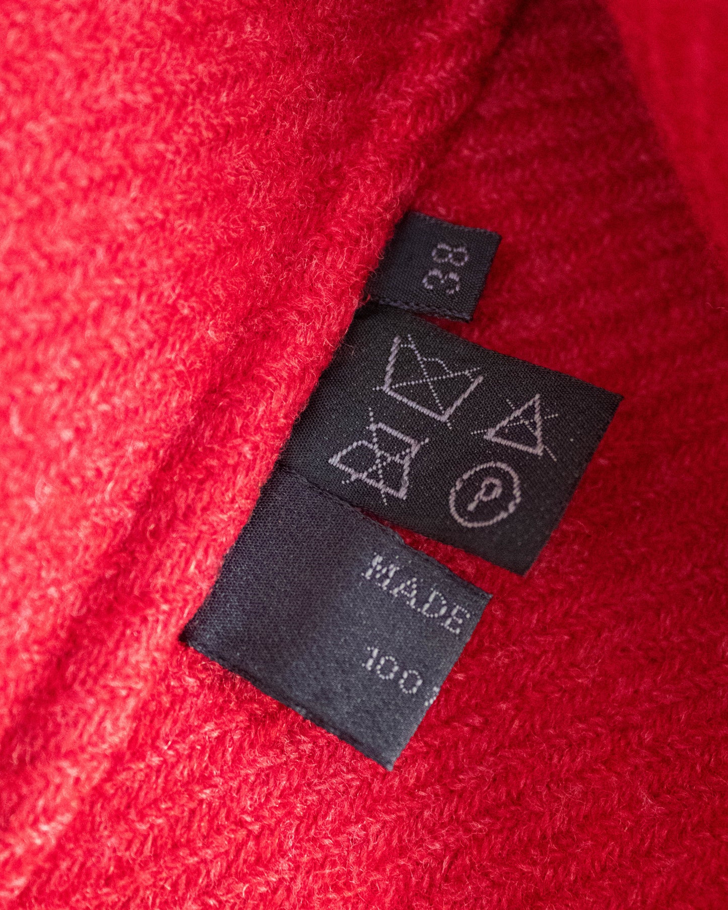 Vintage F/W 1998 Prada Runway Red Wool Panelled Coat / IT 38 (XS-S)