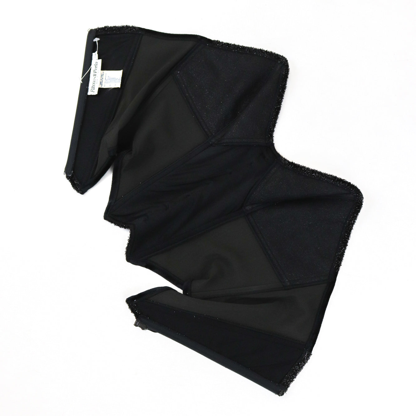 Vintage Ritmo di Perla La Perla Black Velvet Boned Corset Bustier Tuxedo Top / M