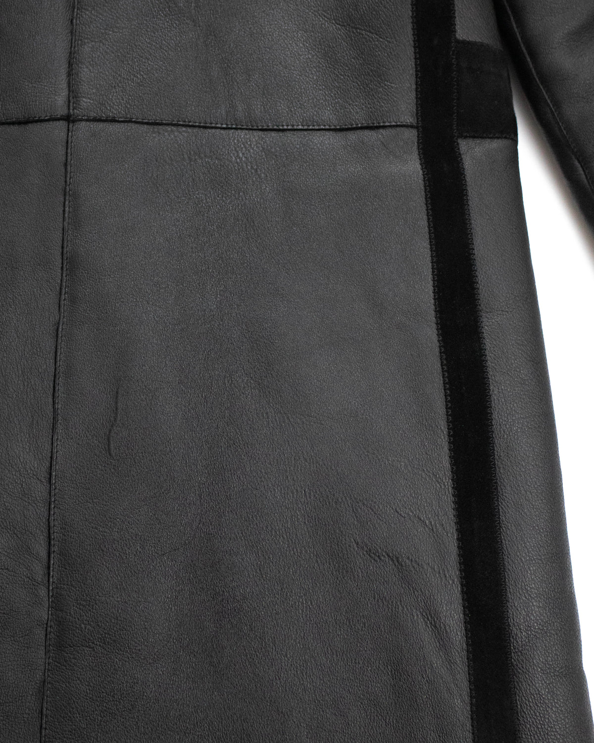 Vintage F/W 2002 Calvin Klein Collection Runway Black Shearling Coat / S
