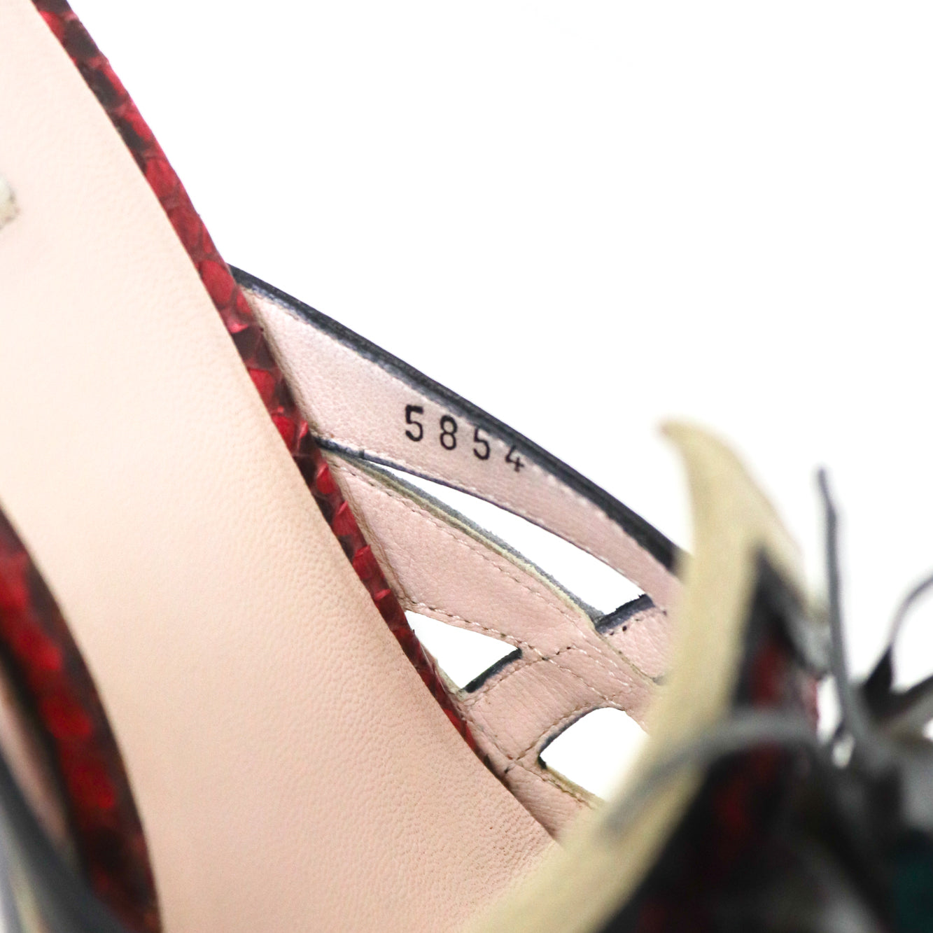 Vintage S/S 2008 Miu Miu Prada Snakeskin Leather Ladybug Mules Heels / 36.5 (US 6.5)