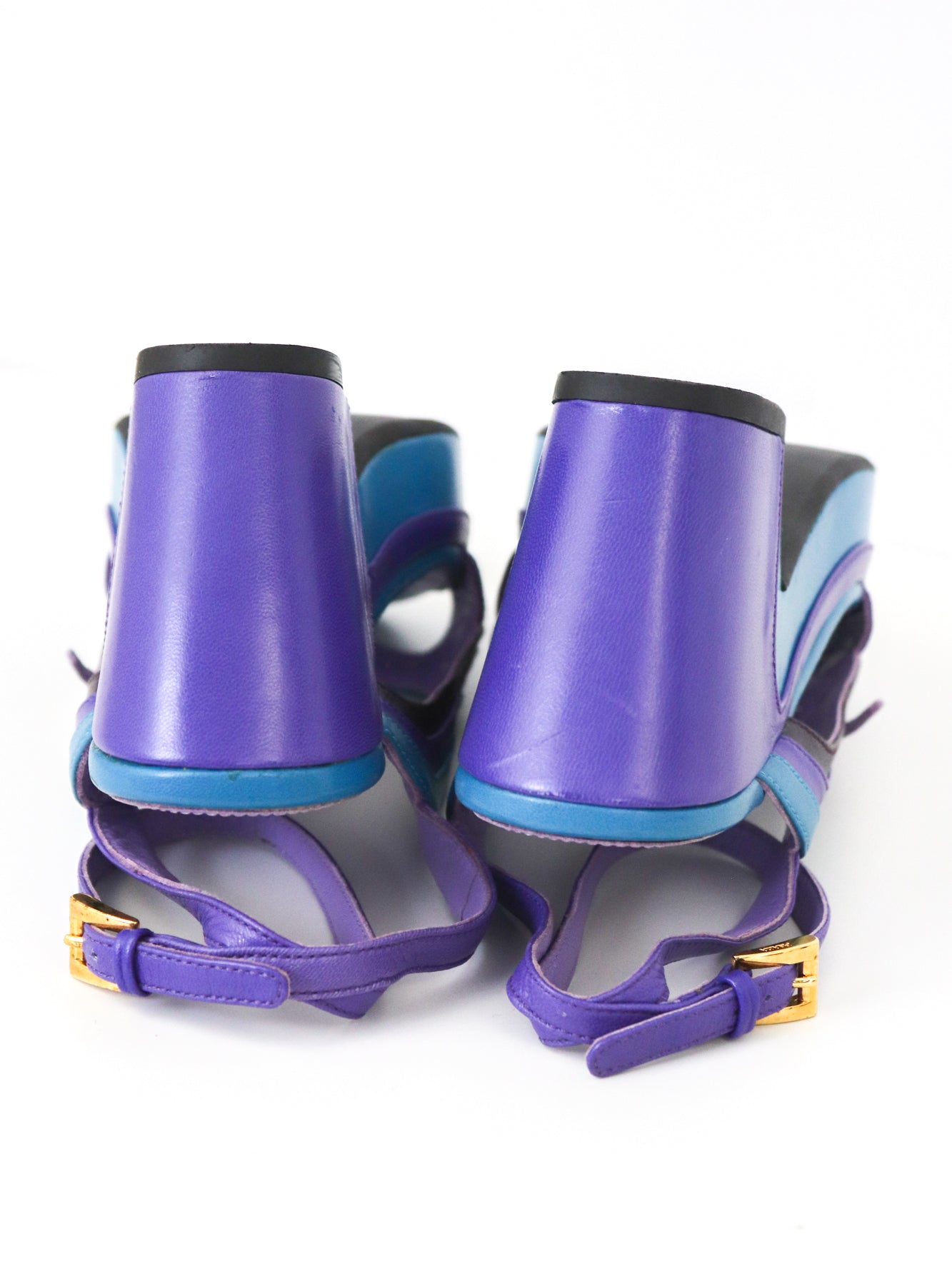 S/S 2008 Prada James Jean Fairy Collection Blue Purple Wave Sandals / 36.5 (US 6.5)