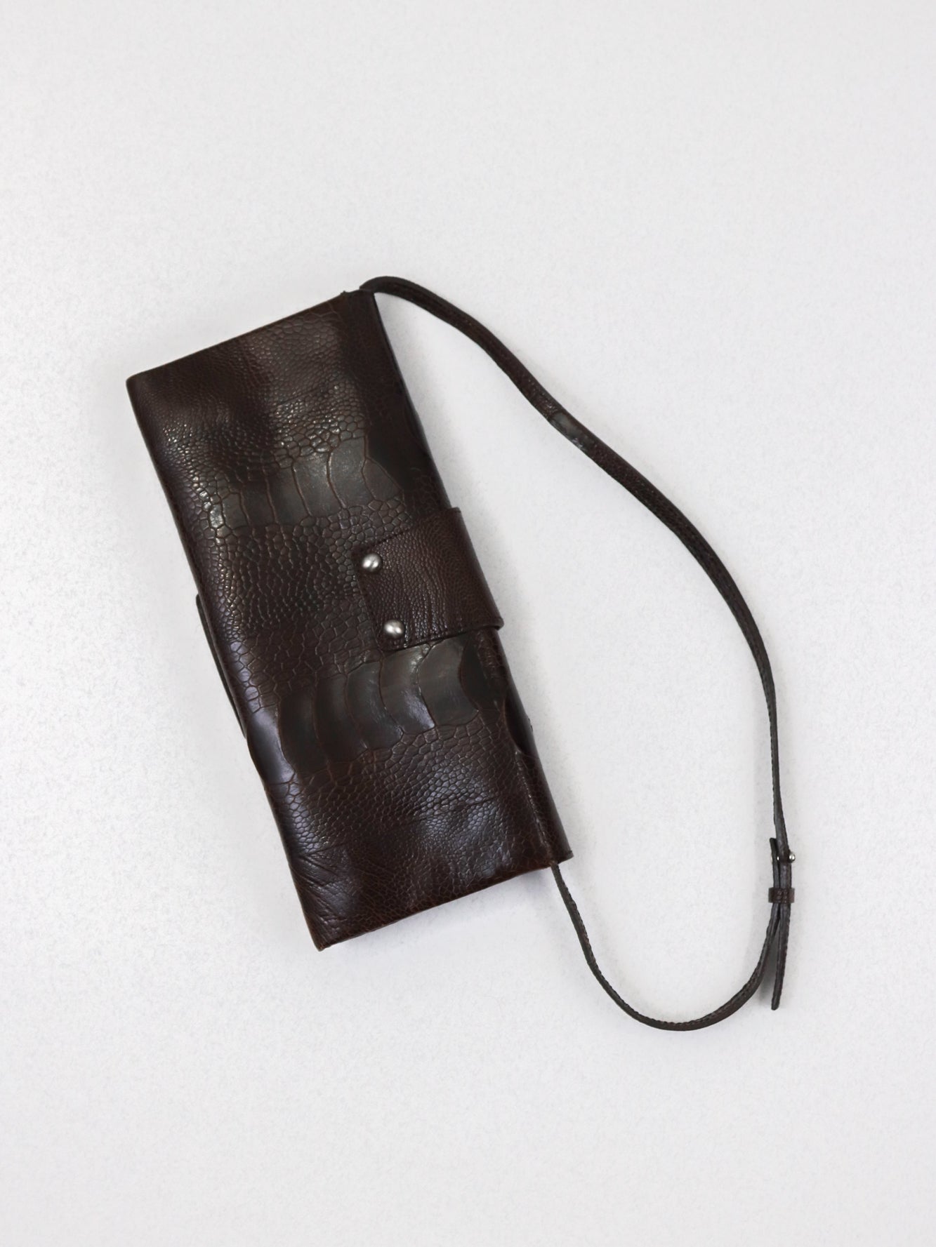 Vintage 2005 Calvin Klein Collection Ostrich Leather Baguette Bag