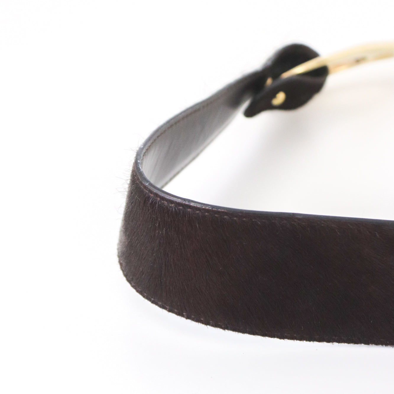 Vintage F/W 1996 Gucci by Tom Ford Iconic Horsebit Pony Fur Belt / XS