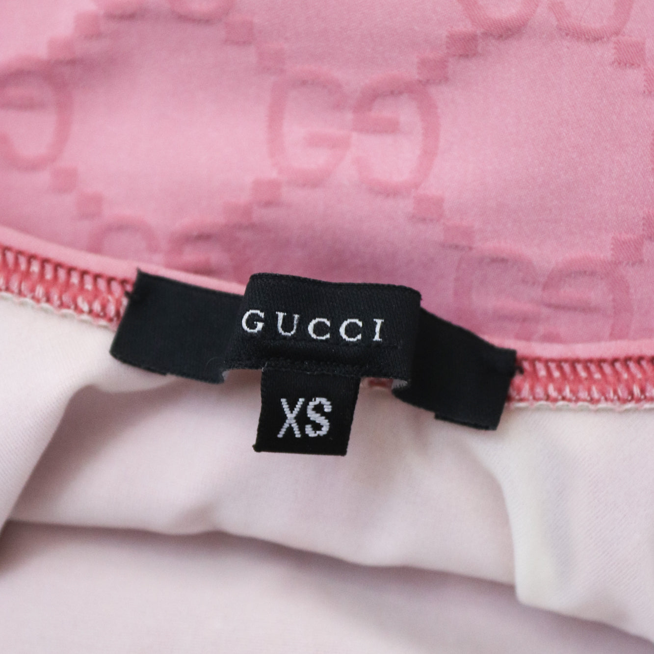 Vintage 1999 Gucci by Tom Ford Pink GG Logo Monogram One Piece Swimsuit Bodysuit / XS