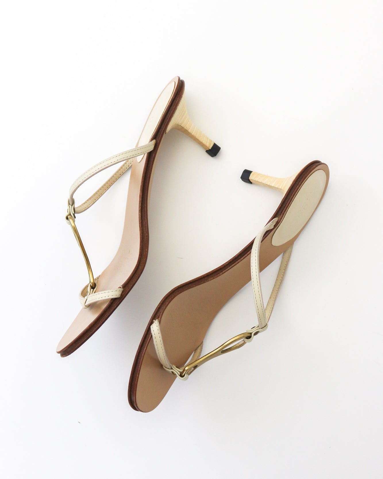 Vintage Gucci by Tom Ford Ivory Leather Kitten Heel Mules Horsebit Detail / 36 (US 6)
