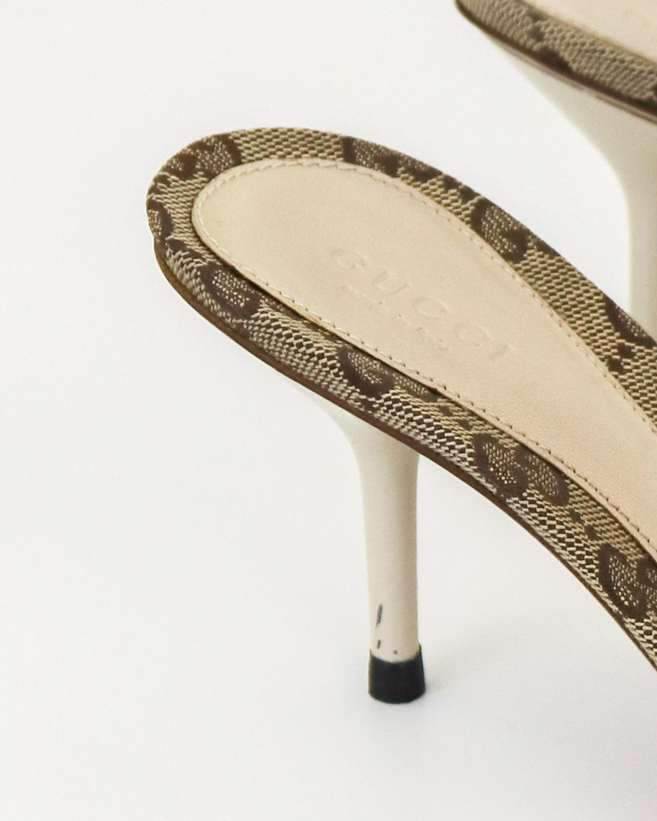 Vintage 2000s Gucci GG Monogram Canvas Mule Heels Horsebit Detail / 36 (US 6)