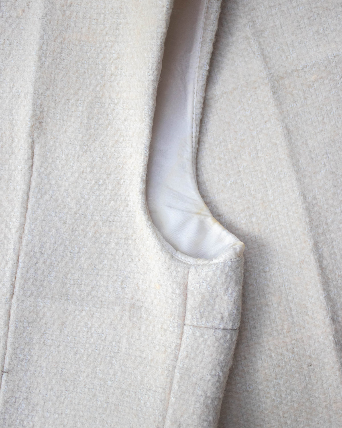 Vintage F/W 1998 Prada Ivory Wool Nylon Creased Top And Skirt Set / IT 40 (XS-S)
