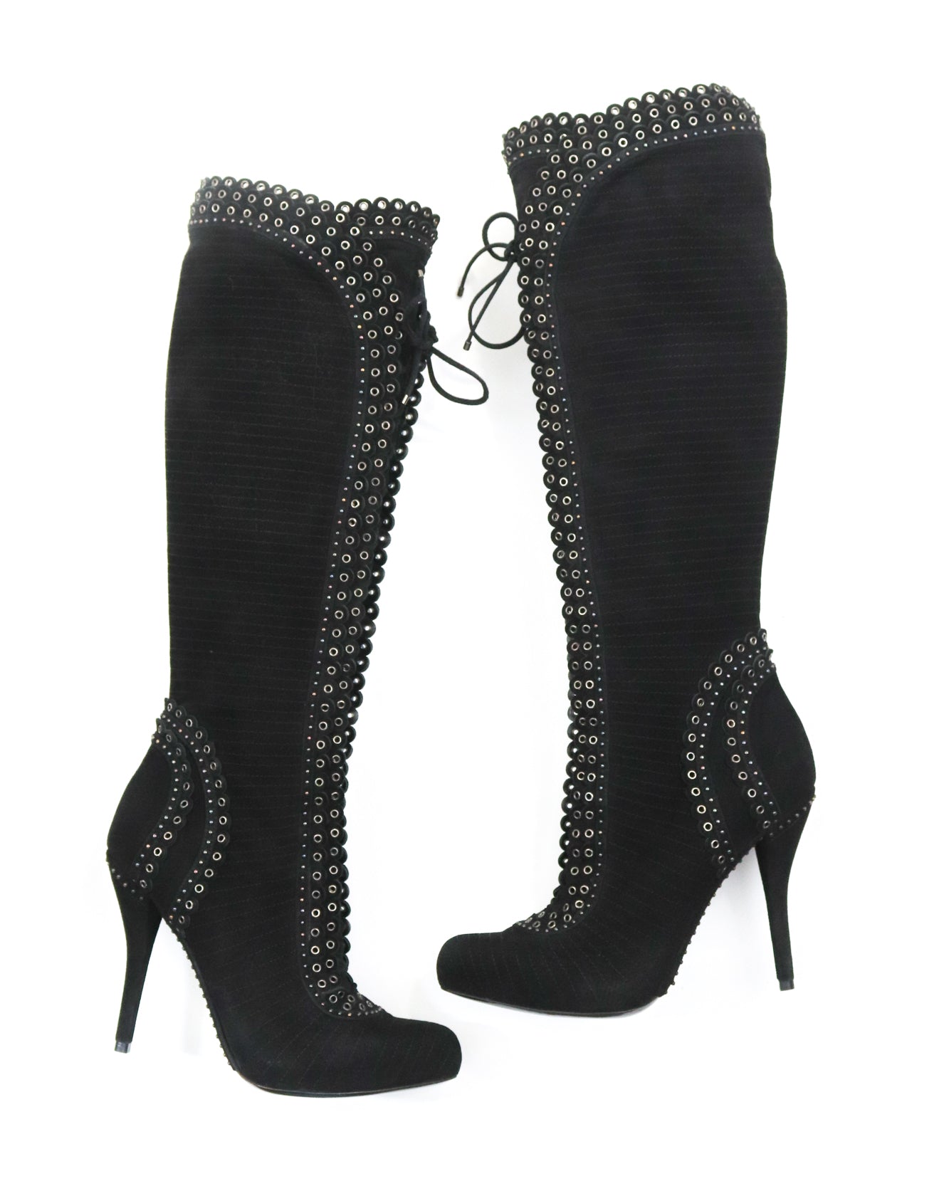 Christian Dior Muse Suede Corset Boots Eyelet Detail / 36.5 (US 6.5)