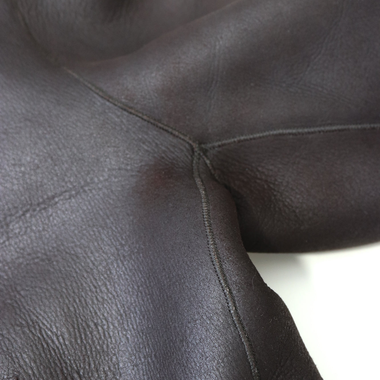 Vintage F/W 2001 Calvin Klein Collection Chocolate Brown Lightweight Leather Fur Shearling Jacket / S-M
