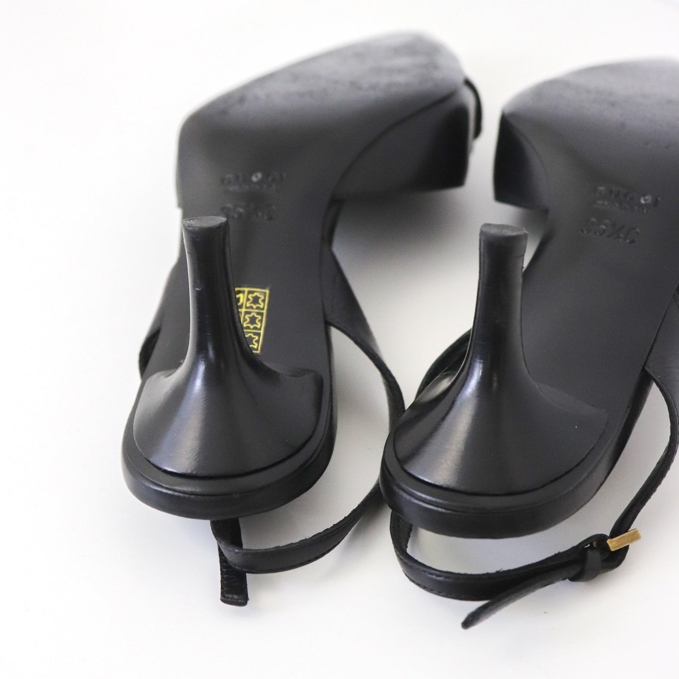 Vintage Gucci by Tom Ford Black Leather Slingback Heels Metal Horsebit Logo / 35.5 (36)