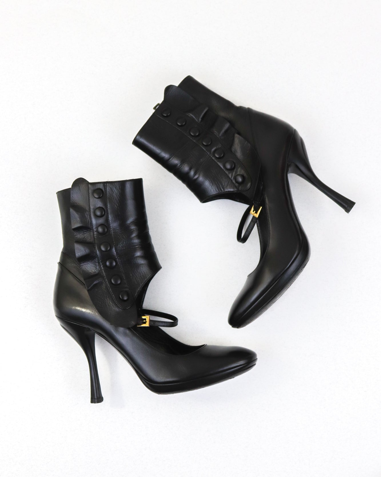 S/S 2008 Prada James Jean Fairy Collection Black Wave Boots Runway Heels / 39 (US 9)