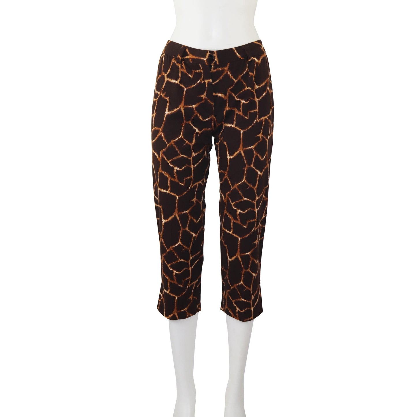 Vintage 2000s Dolce&Gabbana Giraffe Print Cropped Capri Pants / IT 38 (XS)