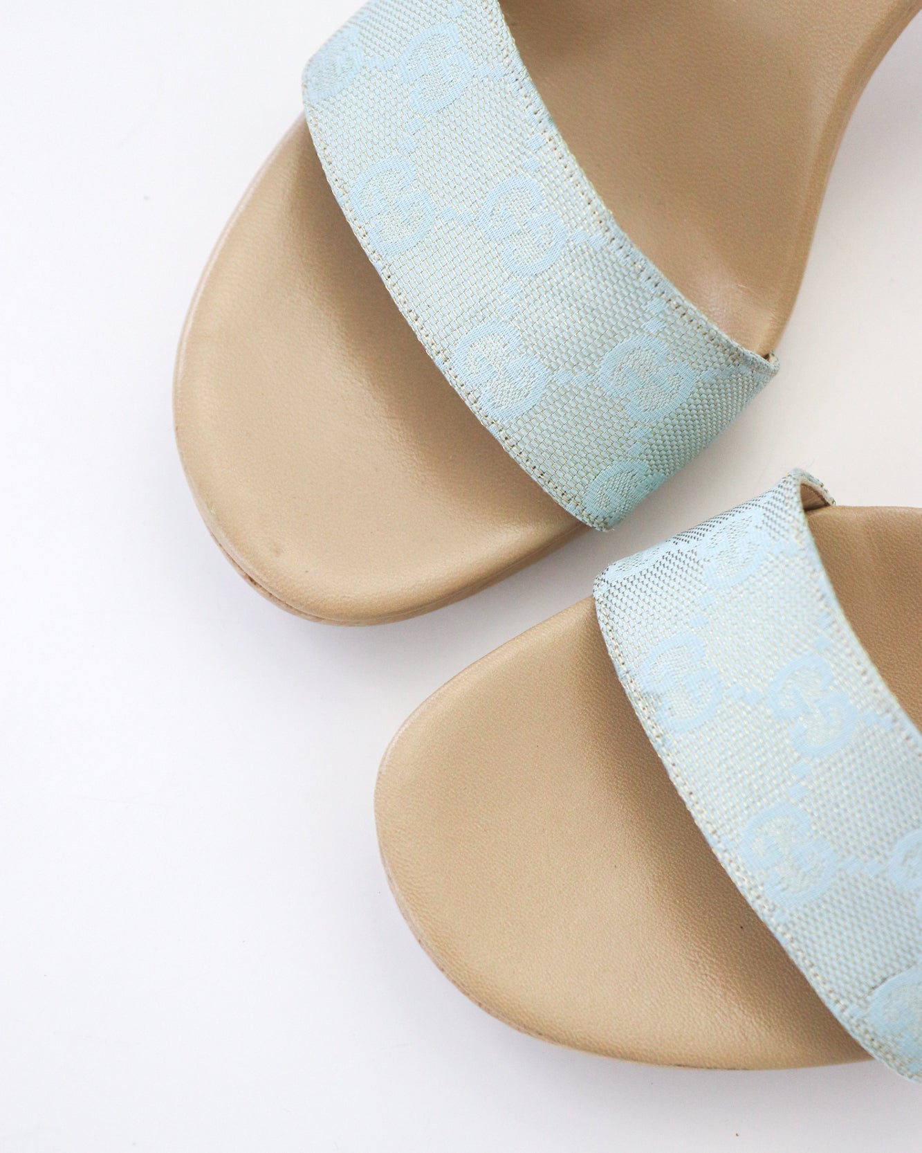 Vintage 2000s Gucci Blue GG Monogram Canvas Clog Mules / 36.5 (US 6.5)