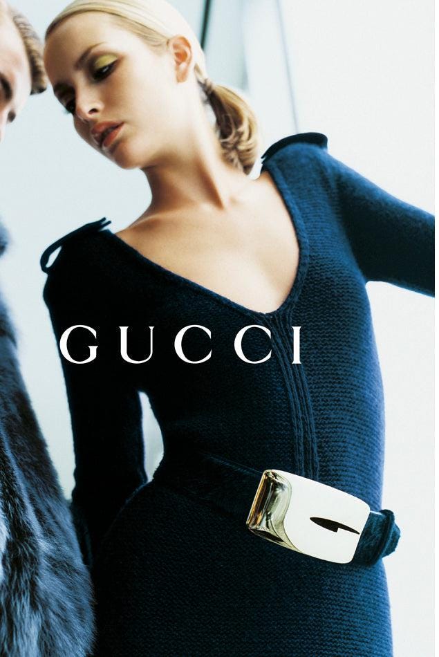 Vintage F/W 1996 Gucci by Tom Ford Iconic Oversized G Buckle Waist Belt / XS