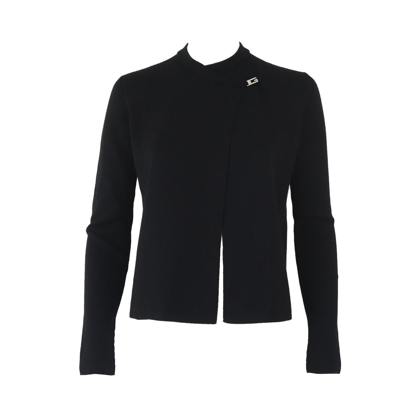 Vintage F/W 1998 Gucci by Tom Ford G Buckle Black Knit Wool Silk Cashmere Blend Cardigan / S