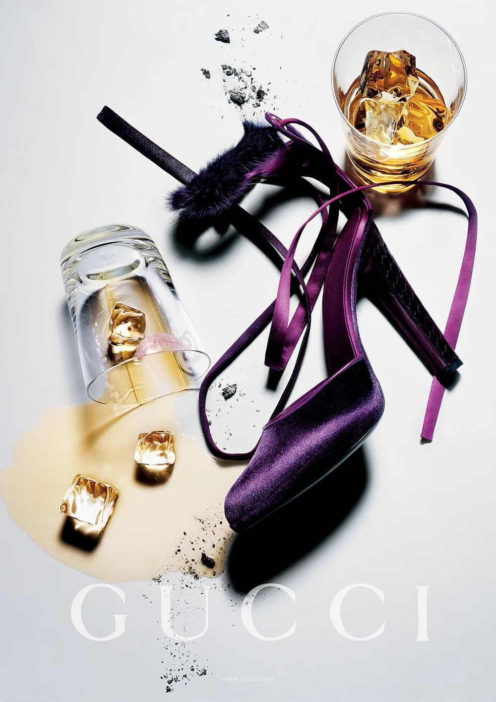 靴 GUCCI by Tom Ford amethyst bijou pumps Vintage F/W 2004 Gucci by Tom Ford Runway Black Ankle Wrap Heels