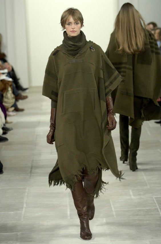 Vintage F/W 2006 Ralph Lauren Collection Purple Label Wool Poncho Cape Runway Coat