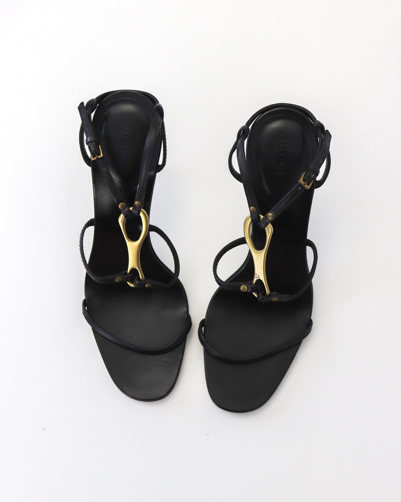 Vintage Gucci by Tom Ford Leather Strappy Sandals Metal Horsebit Detail / 38.5 ( US 8.5)