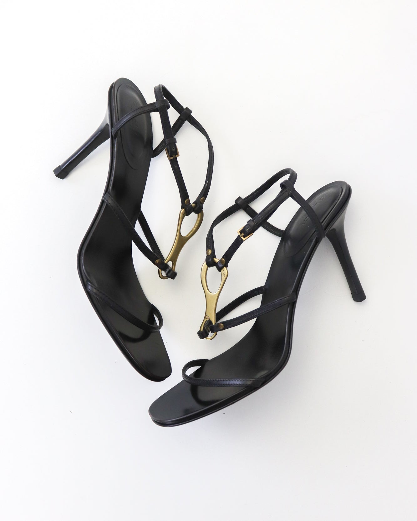 Vintage Gucci by Tom Ford Leather Strappy Sandals Metal Horsebit Detail / 38.5 ( US 8.5)