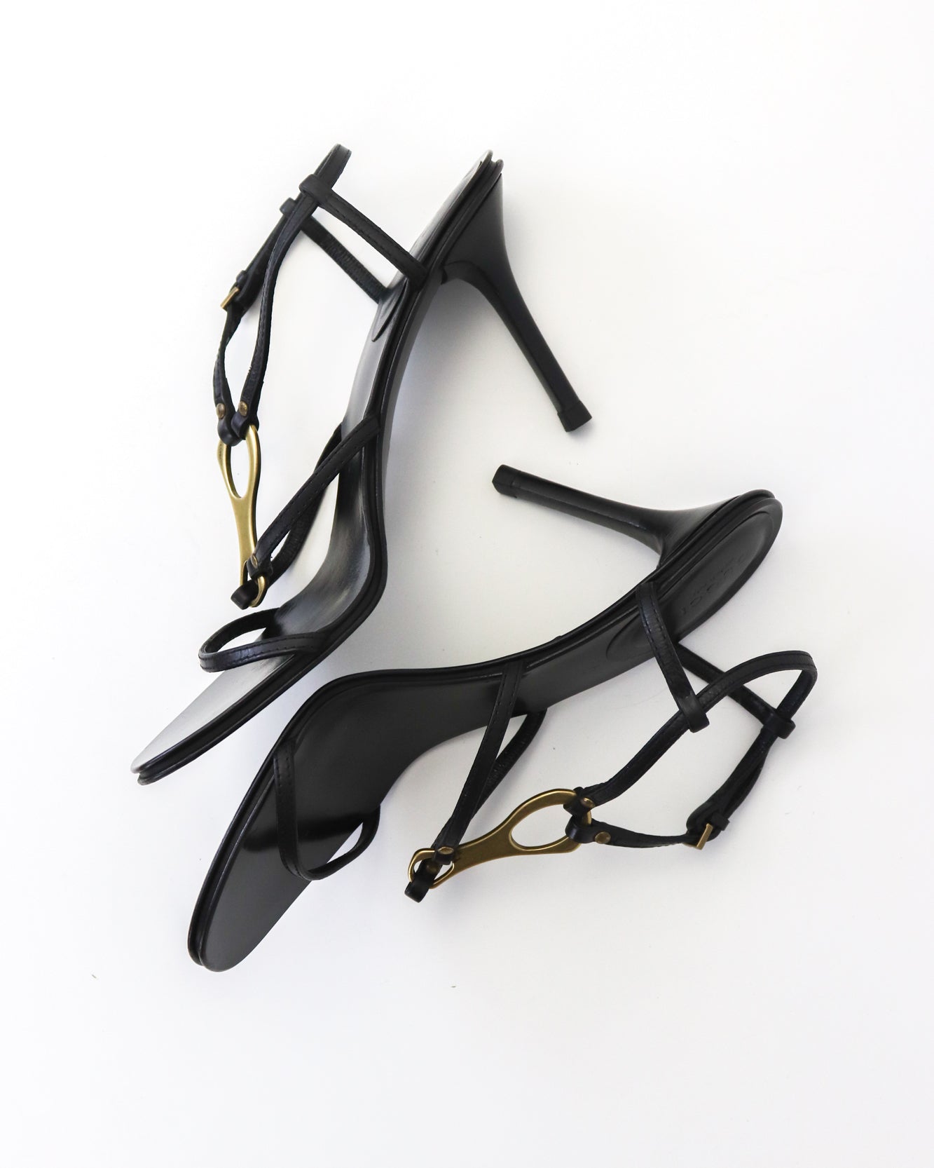 Vintage Gucci by Tom Ford Leather Strappy Sandals Metal Horsebit Detail / 38.5 ( US 8.5)