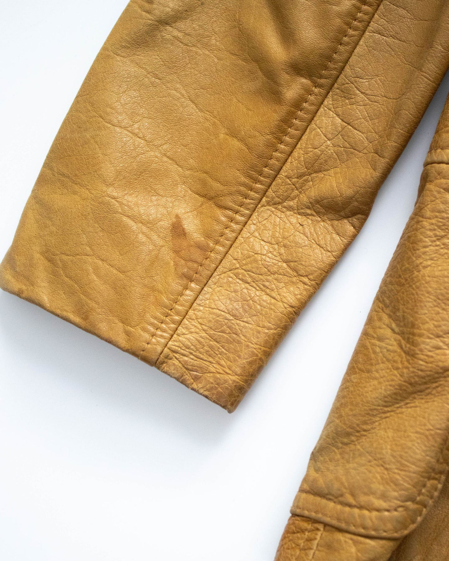 Vintage Prada 1996 Tan Leather Belted Jacket / XS