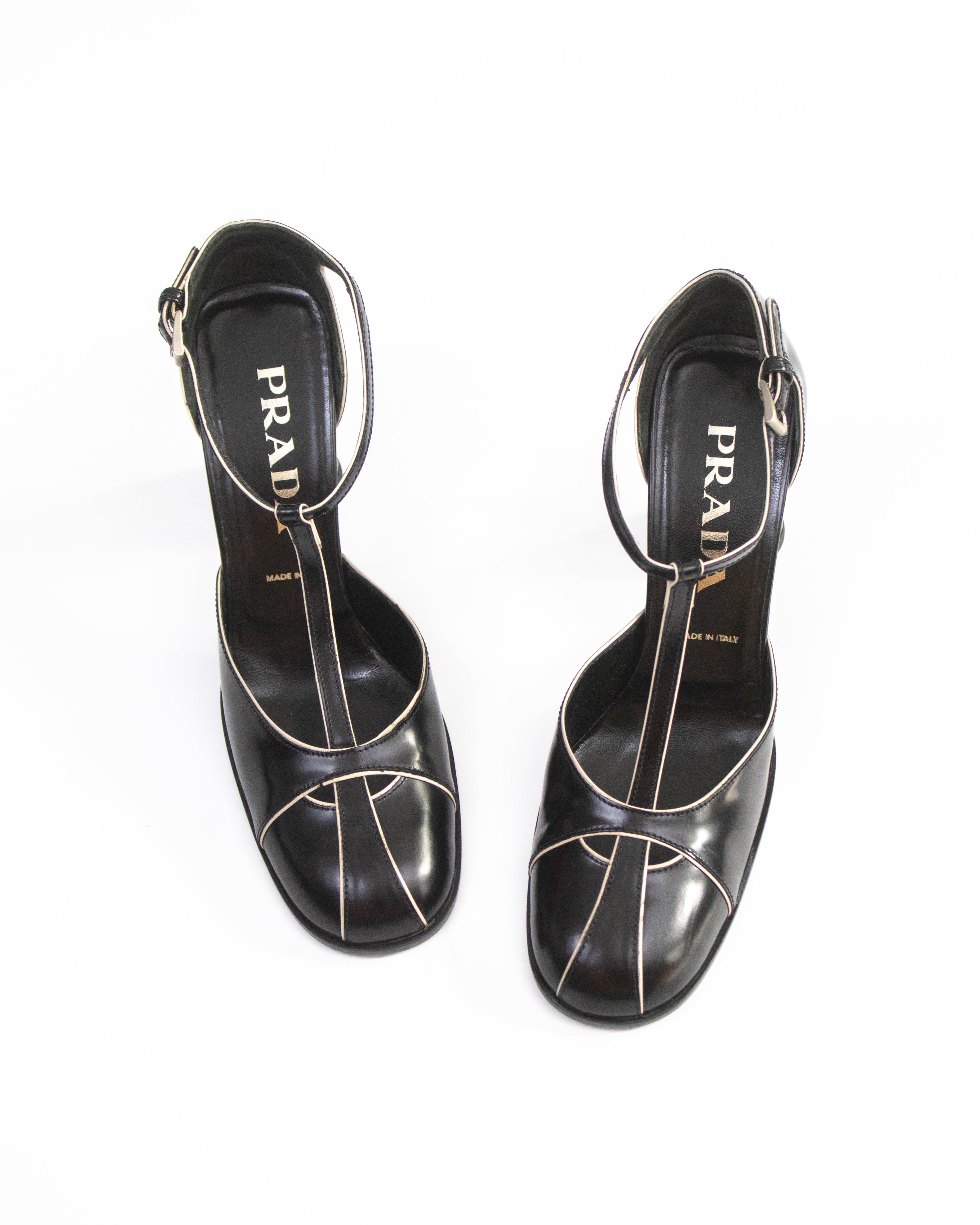 Vintage Prada Black T-strap Mary Jane 'Legally Blonde' Heels