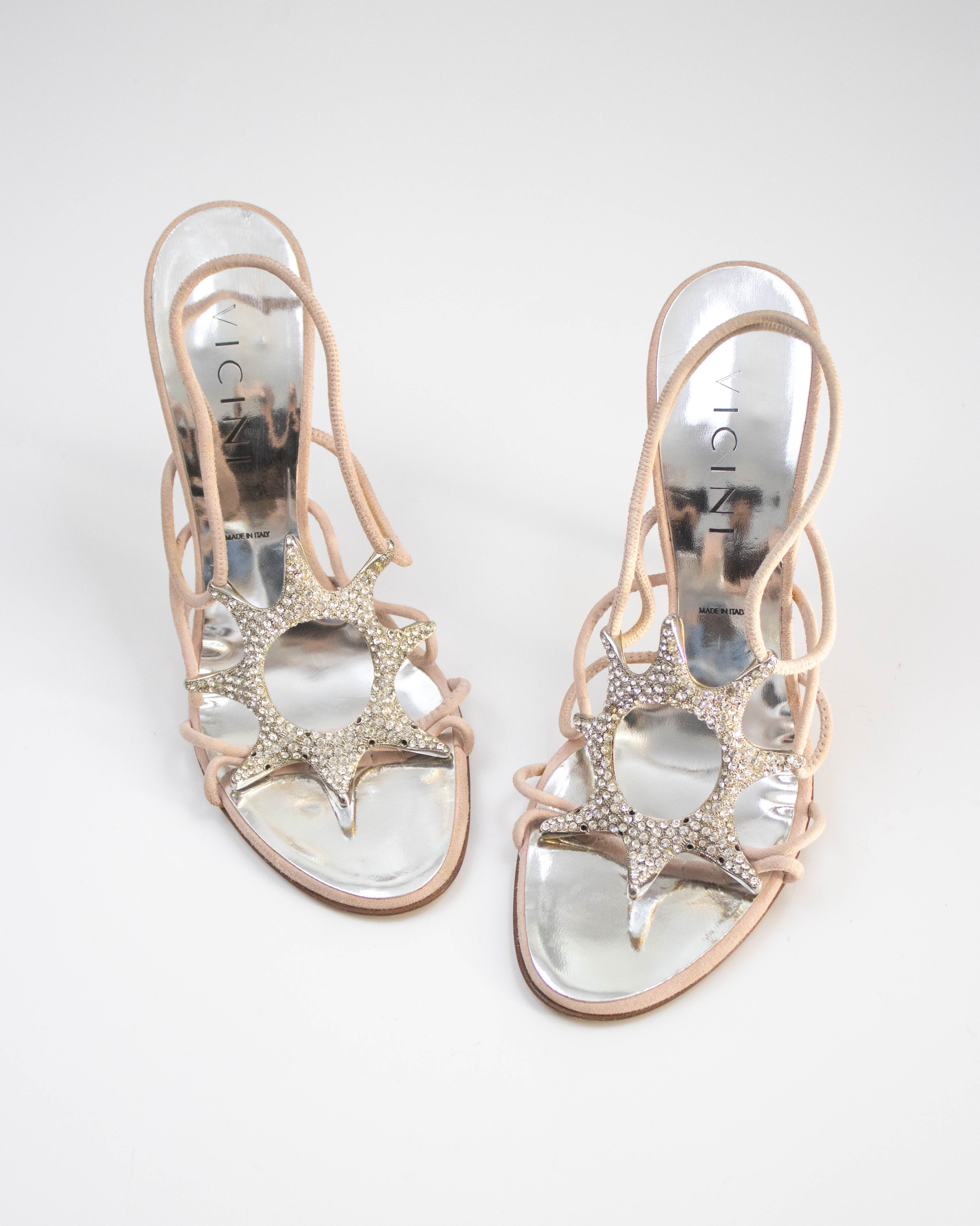 Vintage Vicini Giuseppe Zanotti Crystal Sun Charm Heels/ 37.5 (US
