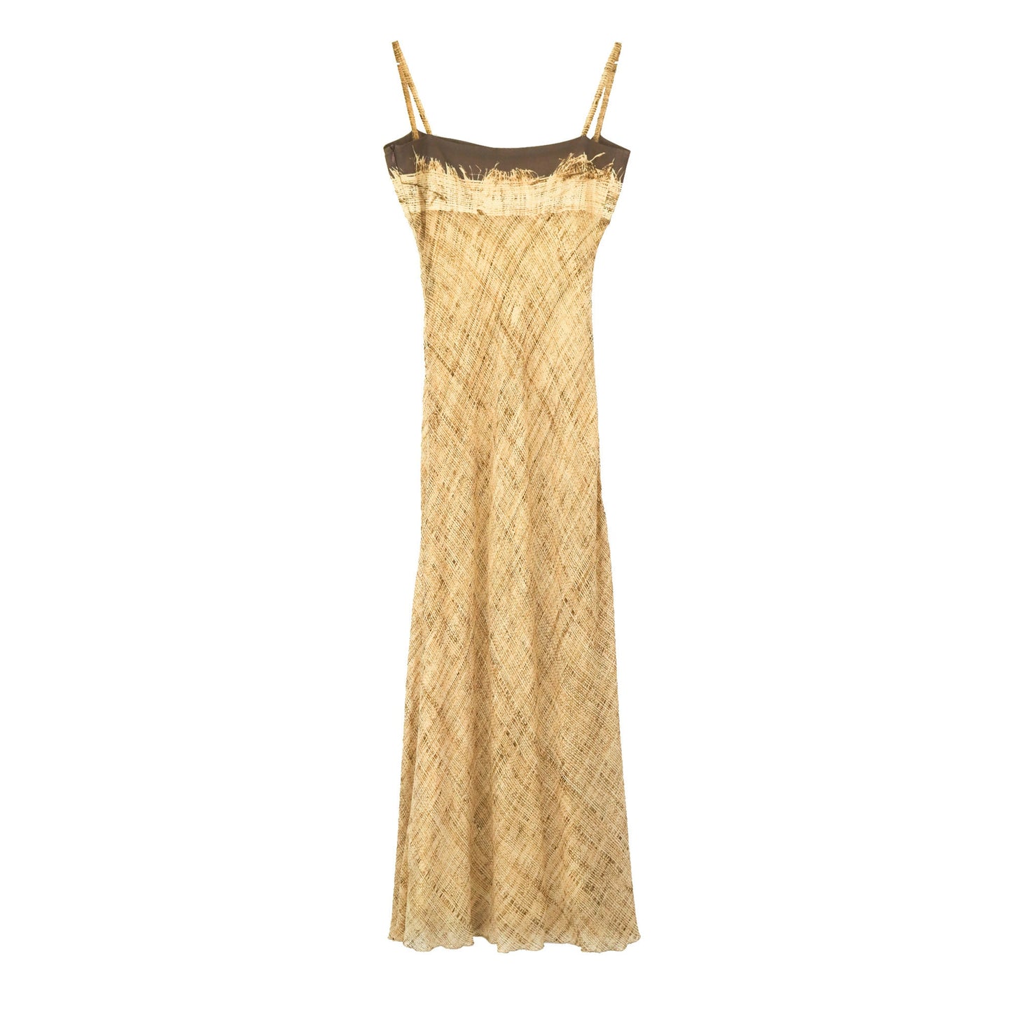 Vintage S/S 1997 Roberto Cavalli Silk Runway Gown Hay Print Long Dress / M