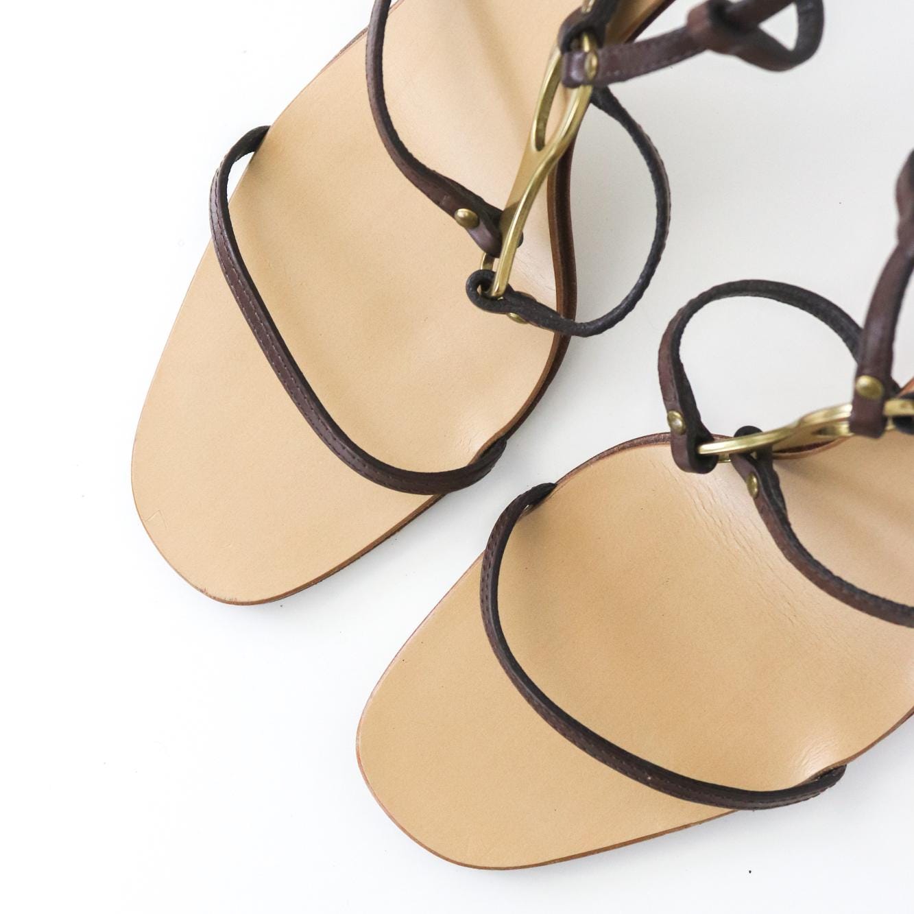Vintage Gucci by Tom Ford Leather Sandals Strappy Heels Metal Horsebit Logo / 41 ( US 11)