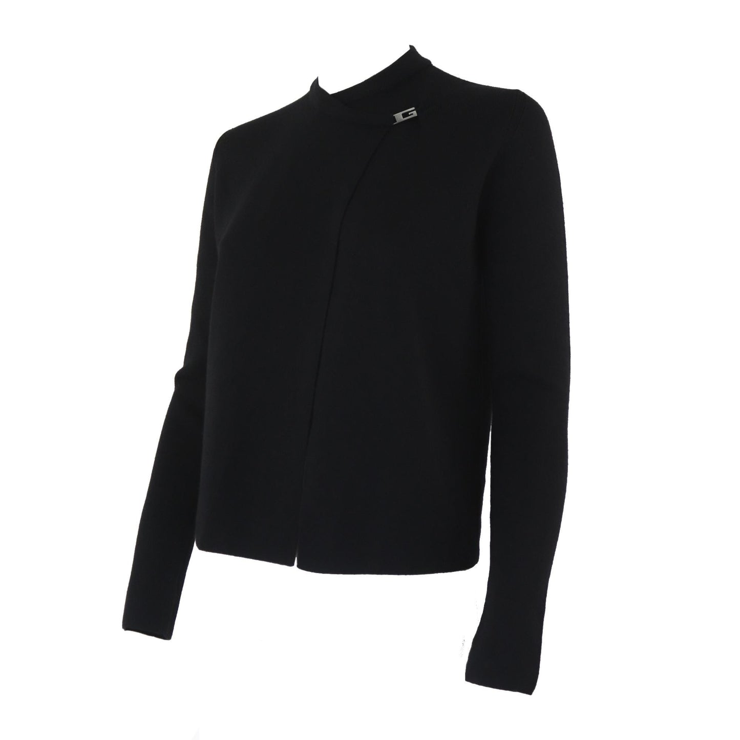Vintage F/W 1998 Gucci by Tom Ford G Buckle Black Knit Wool Silk Cashmere Blend Cardigan / S