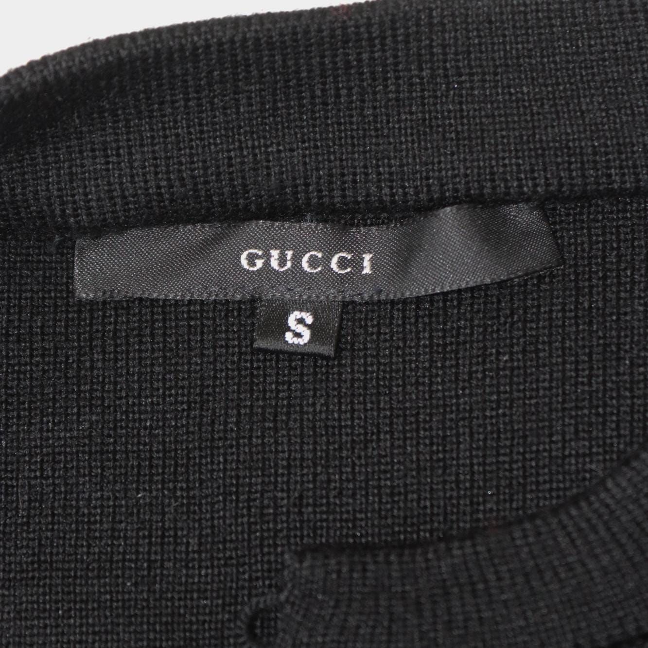 Vintage F/W 1998 Gucci by Tom Ford G Buckle Black Knit Wool Silk Cashmere Blend Cardigan / S