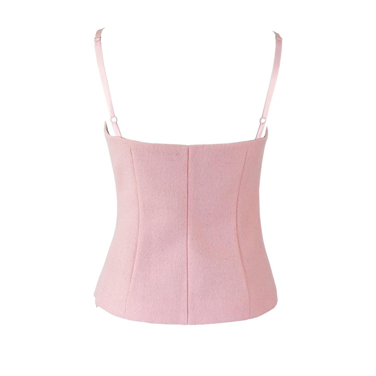 Vintage 2000s Miu Miu Prada Baby Pink Wool Mohair Bustier Top / IT 42 (S)