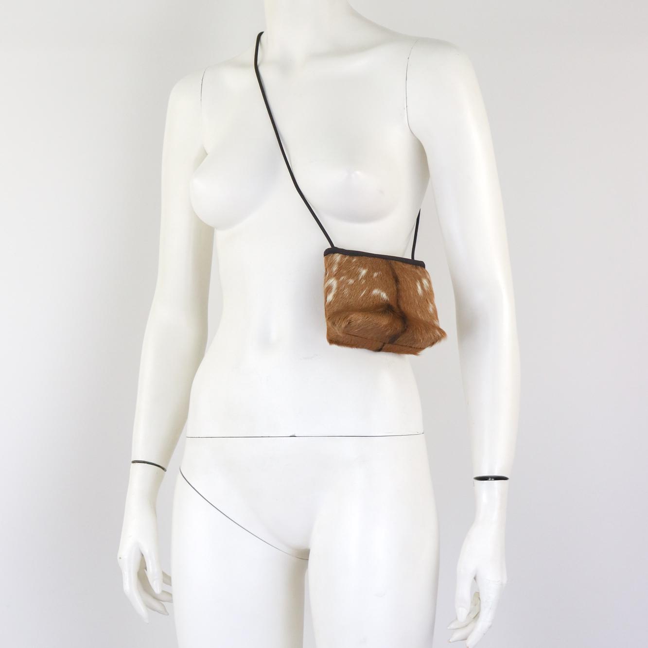 Vintage F/W 1999 Miu Miu Prada Real Fur Mini Crossbody Bag Small Pouch