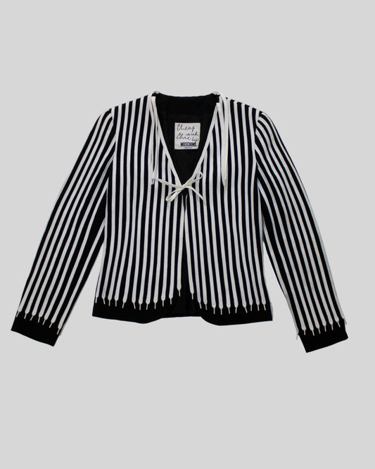 Vintage Moschino Cheap&Chic Shoelaces Striped Blazer / IT 40 (XS-S)