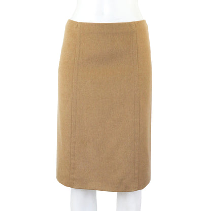F/W 1996 Prada Tan Camel Hair Wool Skirt / IT 40 (XS-S)
