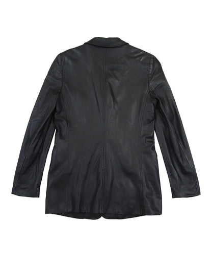 Vintage Calvin Klein Collection Black Soft Leather Blazer Jacket / 4 (XS-S)