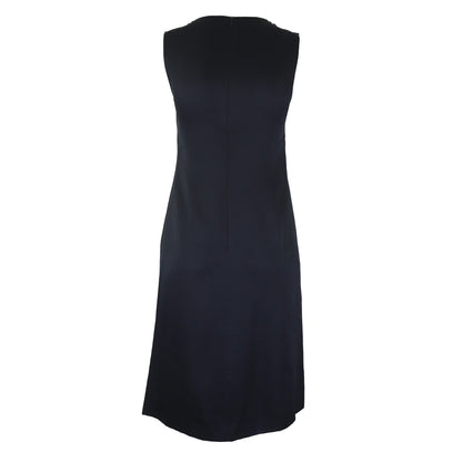 Vintage F/W 1997 Calvin Klein Collection Black Satin Dress Gold Line Detail / XS