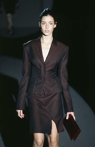 Vintage F/W 1997 Gucci by Tom Ford Wool Skirt Slit Leather Trim / IT 38 (XS)