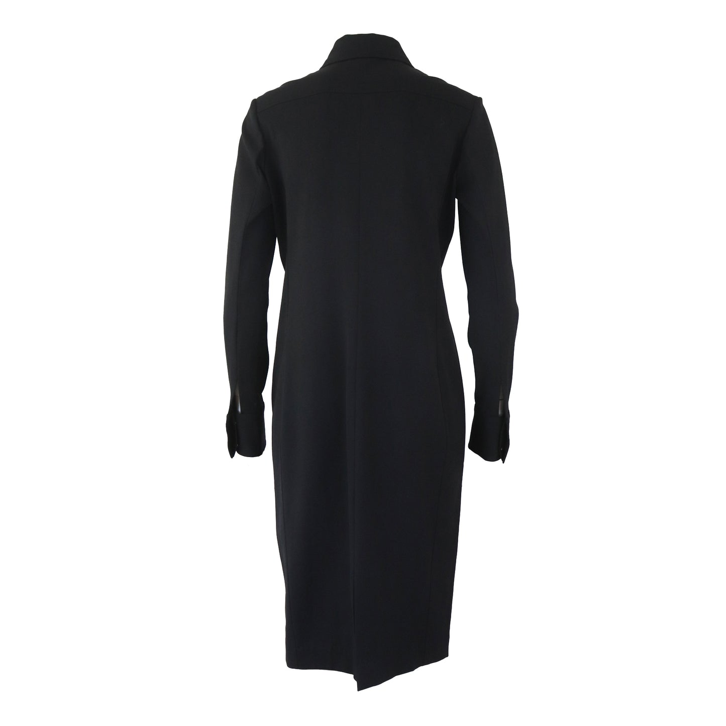 Vintage F/W 1998 Gucci by Tom Ford Black Wool Midi Shirt Dress / IT 42 (S)