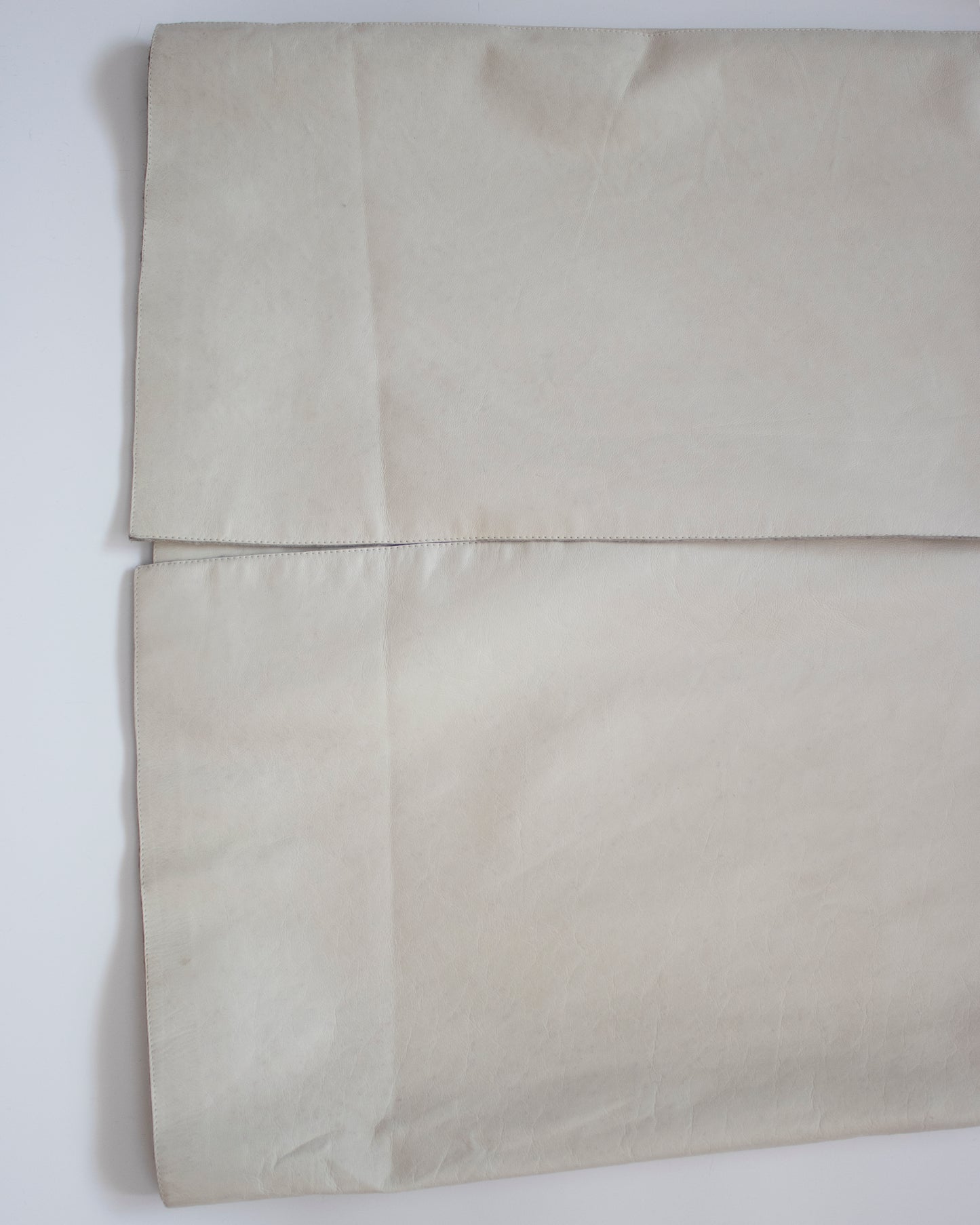 Vintage S/S 2000 Calvin Klein Collection Off-white Leather Runway Coat / XS-S