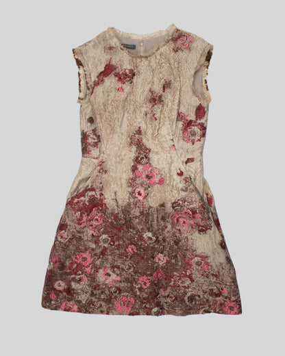 Alberta Ferretti F/W 2016 Beige/Pink Jacquard Runway Dress / IT 44 (M)