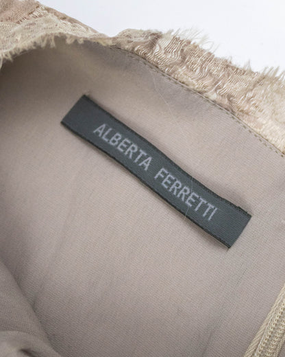 Alberta Ferretti F/W 2016 Beige/Pink Jacquard Runway Dress / IT 44 (M)