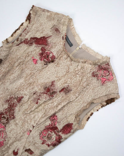Alberta Ferretti F/W 2016 Beige/Pink Jacquard Runway Dress / IT 44 (M)